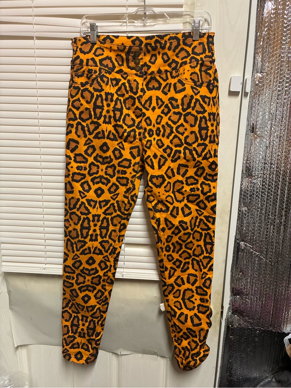 Sassy Jones Orange Leopard Print Leggings
